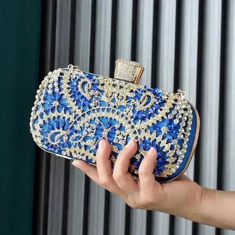 Floral Crystal Minaudière Clutch Bag - Luzilly Bridal & Apparel