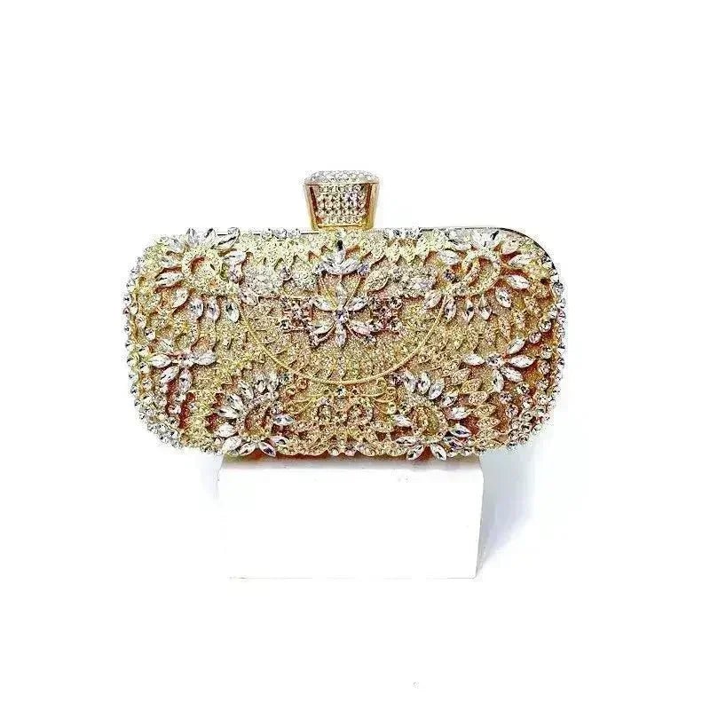 Floral Crystal Minaudière Clutch Bag - Luzilly Bridal & Apparel