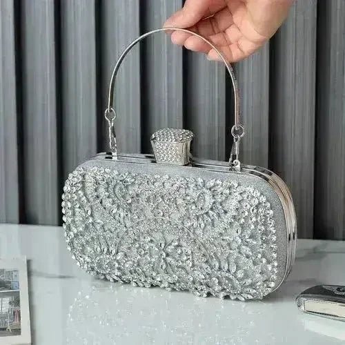Floral Crystal Minaudière Clutch Bag - Luzilly Bridal & Apparel