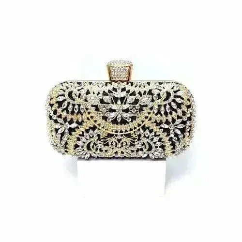 Floral Crystal Minaudière Clutch Bag - Luzilly Bridal & Apparel