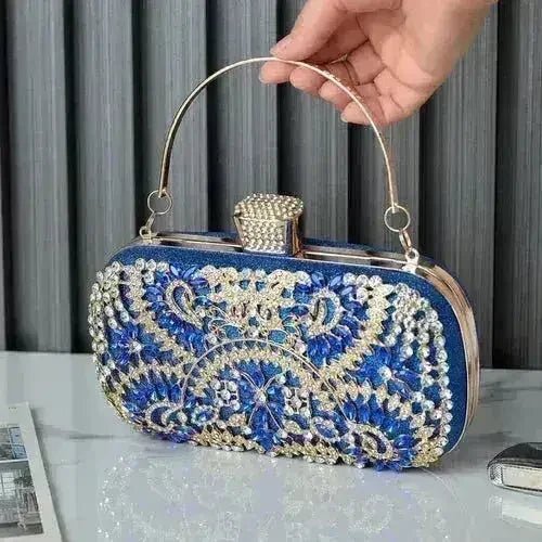 Floral Crystal Minaudière Clutch Bag - Luzilly Bridal & Apparel