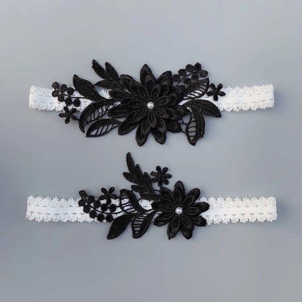 Floral Embroidered Lace Bridal Garter - Luzilly Bridal & Apparel