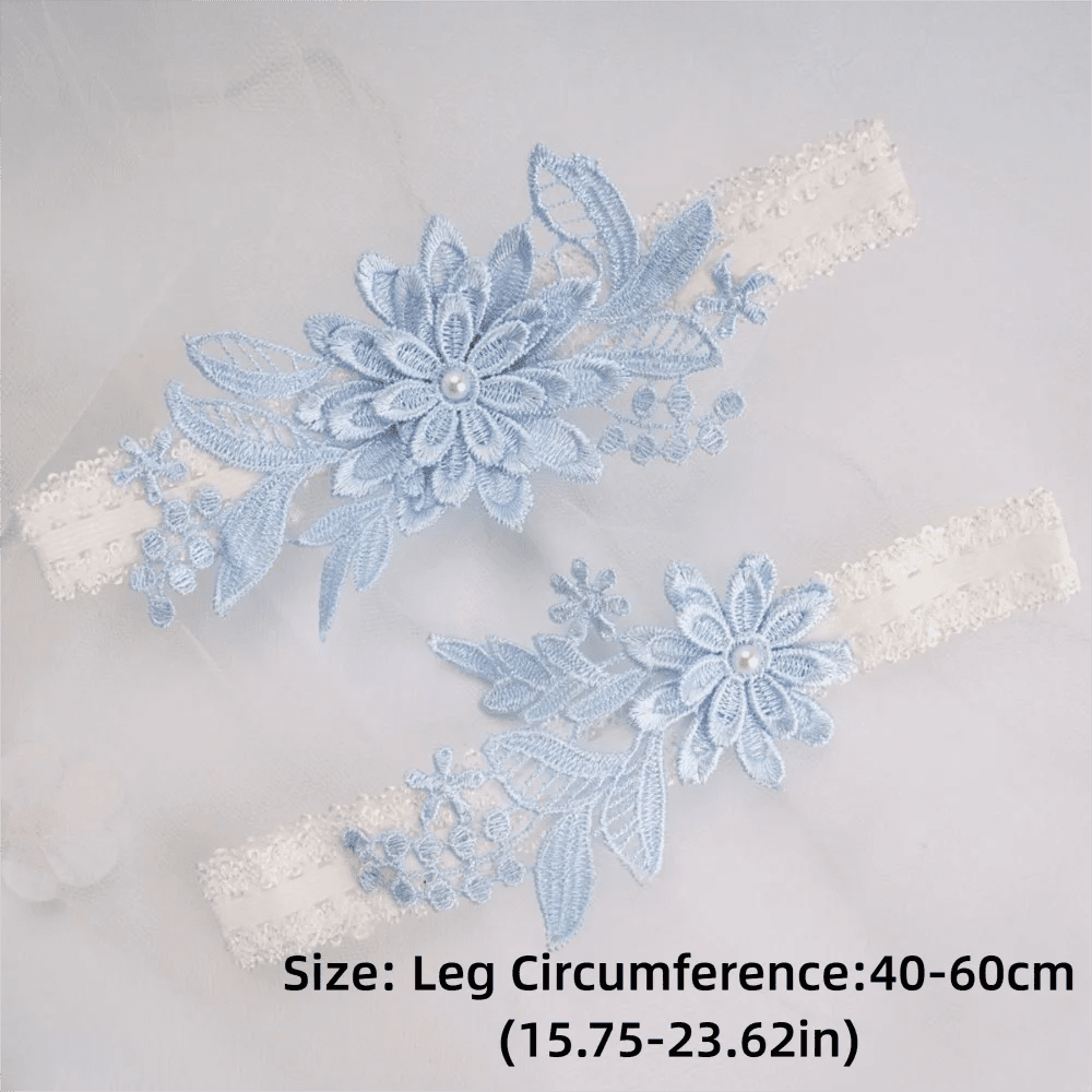 Floral Embroidered Lace Bridal Garter - Luzilly Bridal & Apparel