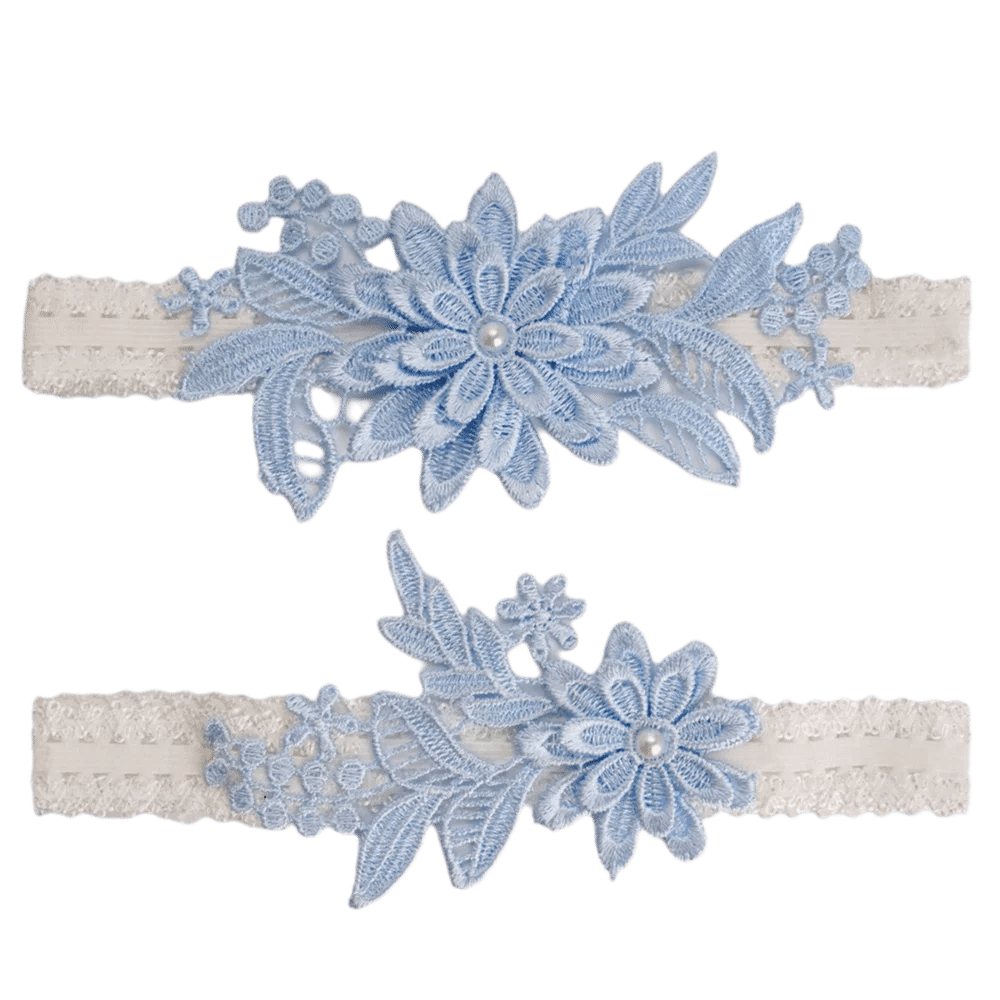 Floral Embroidered Lace Bridal Garter - Luzilly Bridal & Apparel