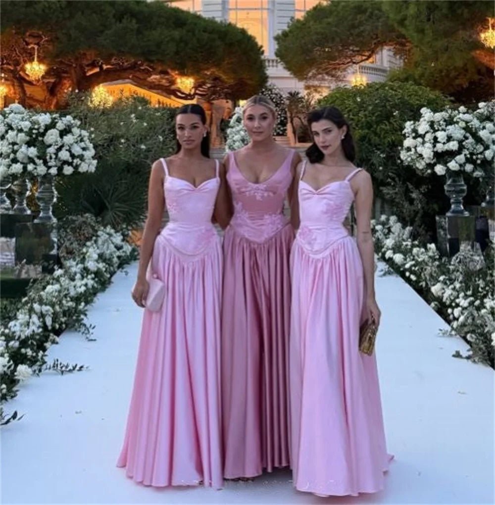 Floral Embroidered Lace-Up Bridesmaid Dress - Luzilly Bridal & Apparel