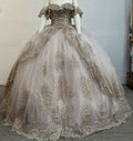 Floral Glitter Quinceañera Ball Gown - Luzilly Bridal & Apparel