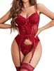 Floral Lace and Mesh Lingerie Set - Luzilly Bridal & Apparel