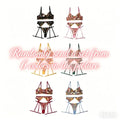Floral Lace Bra, Garter Belt & Panty Set - Luzilly Bridal & Apparel