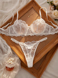 Floral Lace Bra & Panty Two-Piece Set - Luzilly Bridal & Apparel