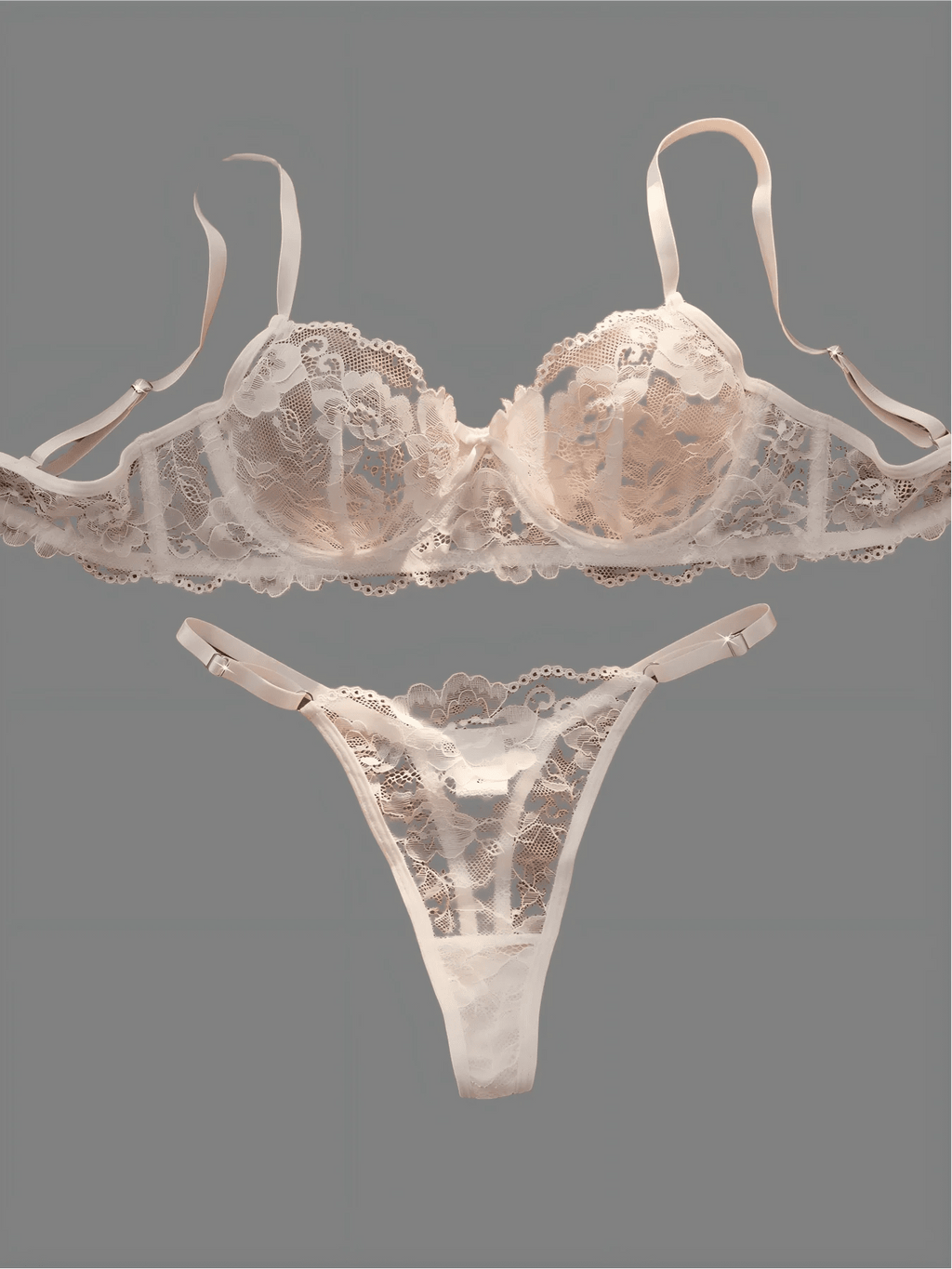 Floral Lace Bra & Panty Two-Piece Set - Luzilly Bridal & Apparel
