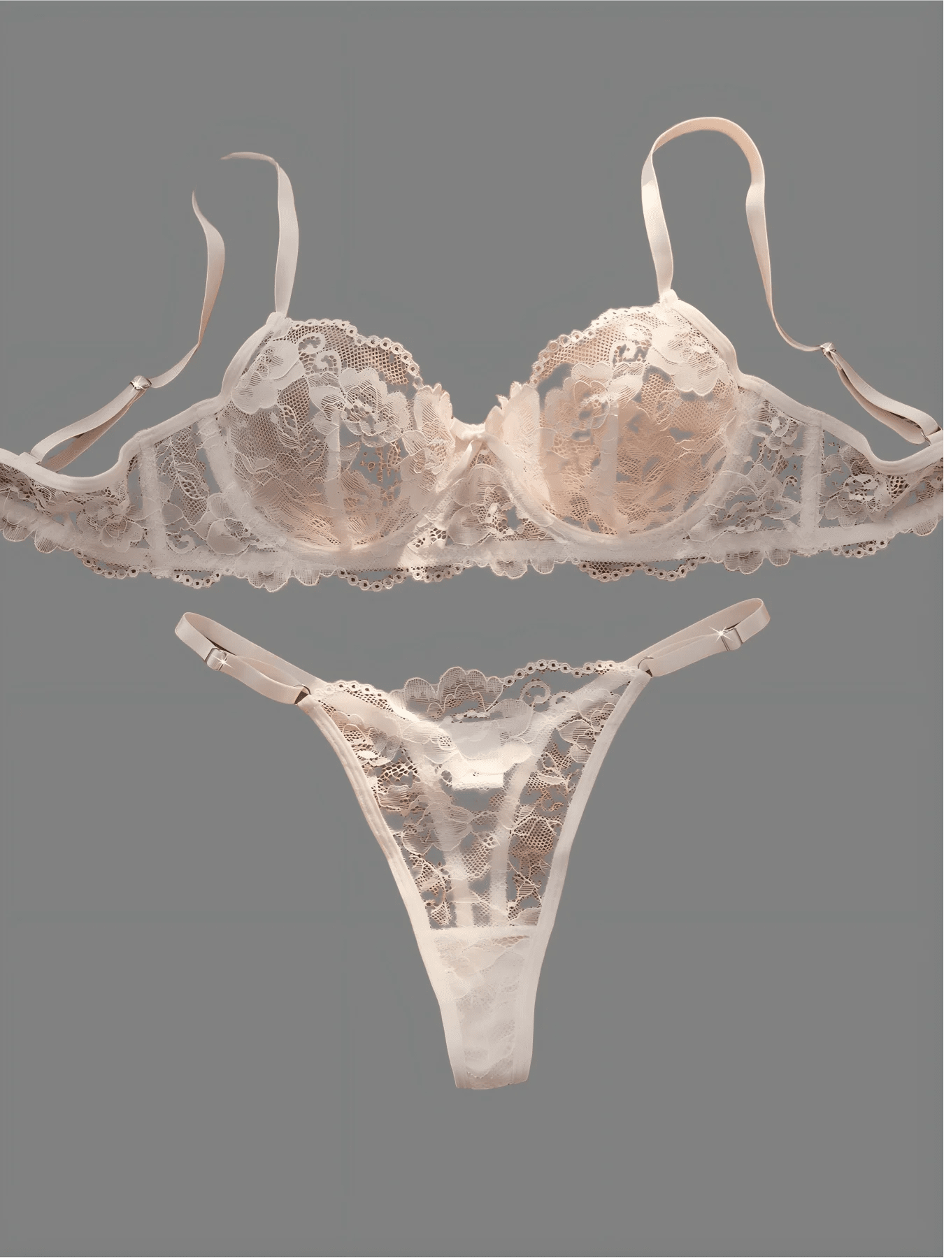 Floral Lace Bra & Panty Two-Piece Set - Luzilly Bridal & Apparel