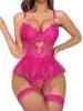 Floral Lace Corset and Garter Set - Luzilly Bridal & Apparel