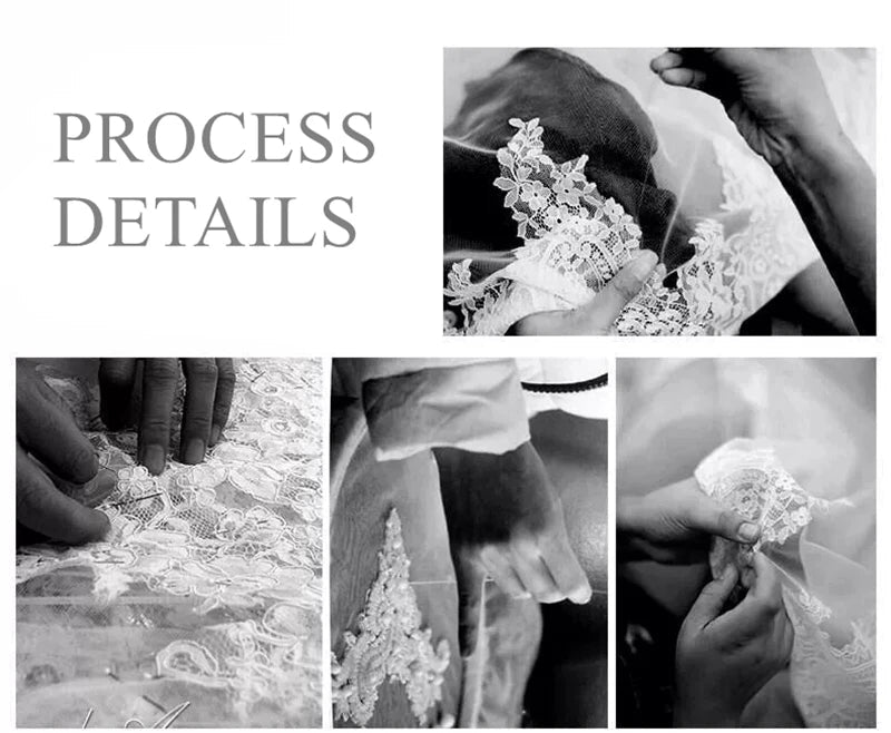 Floral Lace Mantilla Cathedral Wedding Veil - Luzilly Bridal & Apparel
