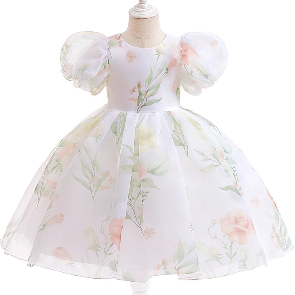 Floral Print Girls' Party Dress - Luzilly Bridal & Apparel