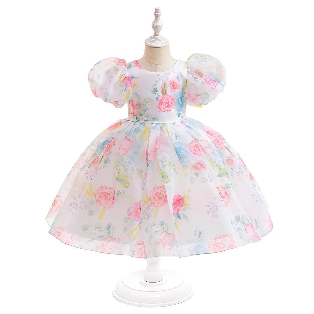 Floral Print Girls' Party Dress - Luzilly Bridal & Apparel