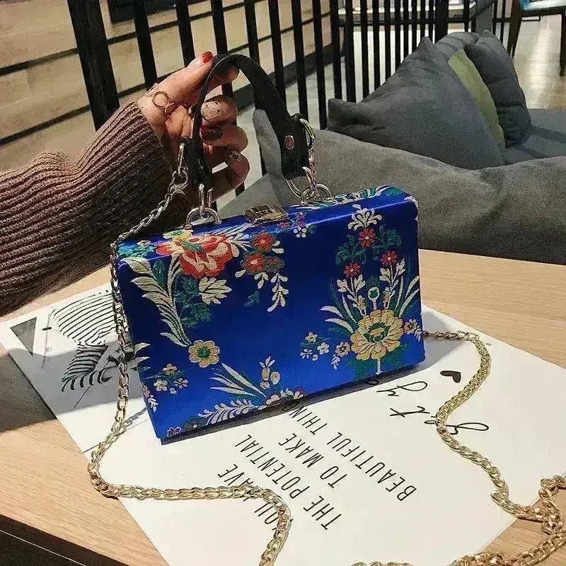 Floral Satin Clutch & Crossbody Bag - Luzilly Bridal & Apparel