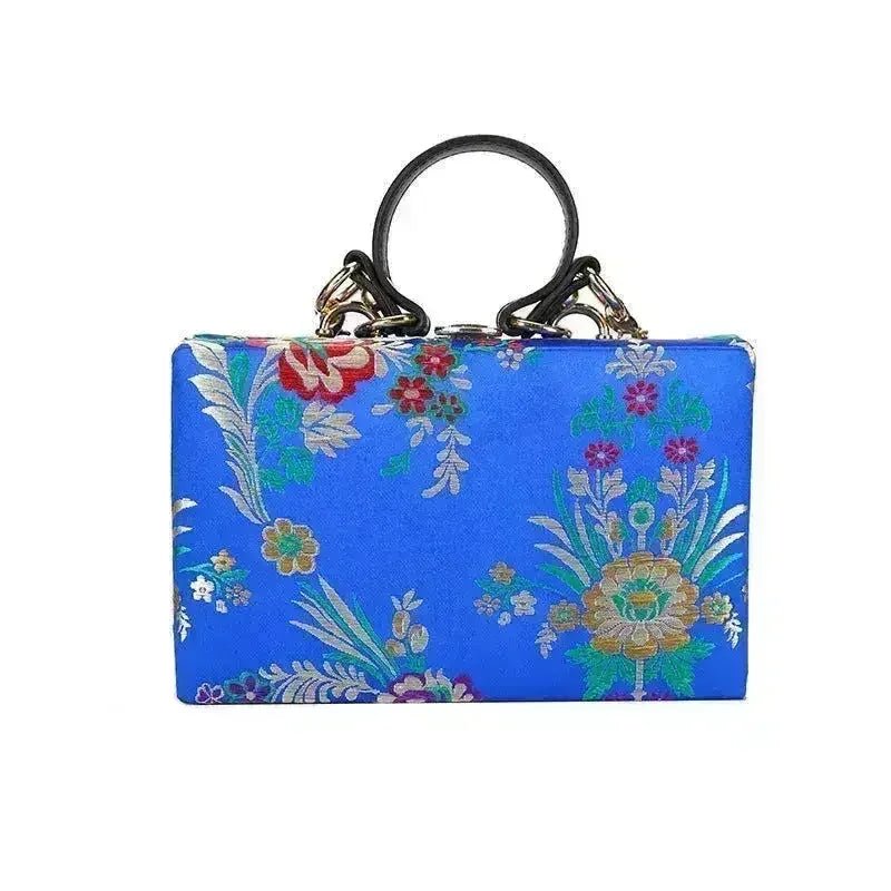 Floral Satin Clutch & Crossbody Bag - Luzilly Bridal & Apparel