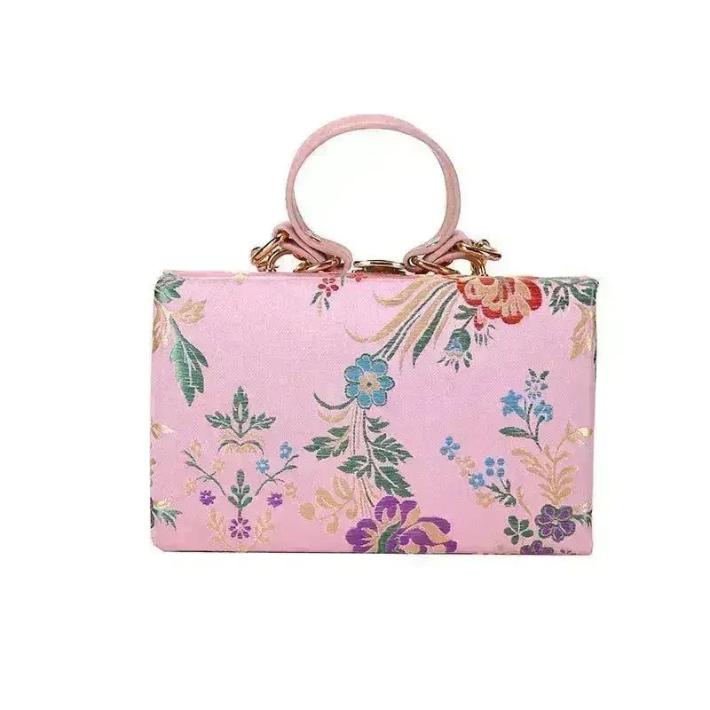 Floral Satin Clutch & Crossbody Bag - Luzilly Bridal & Apparel