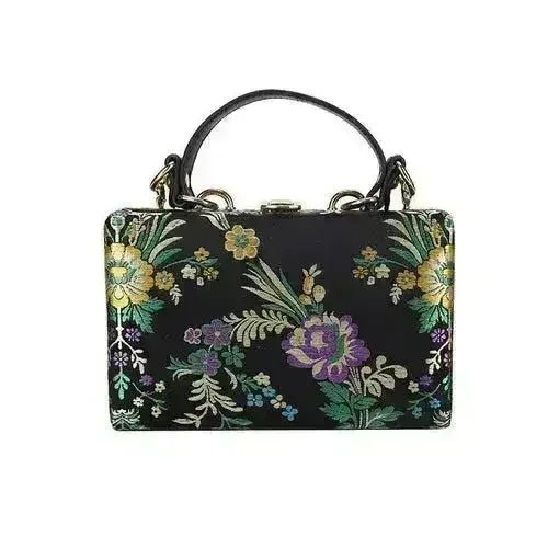 Floral Satin Clutch & Crossbody Bag - Luzilly Bridal & Apparel