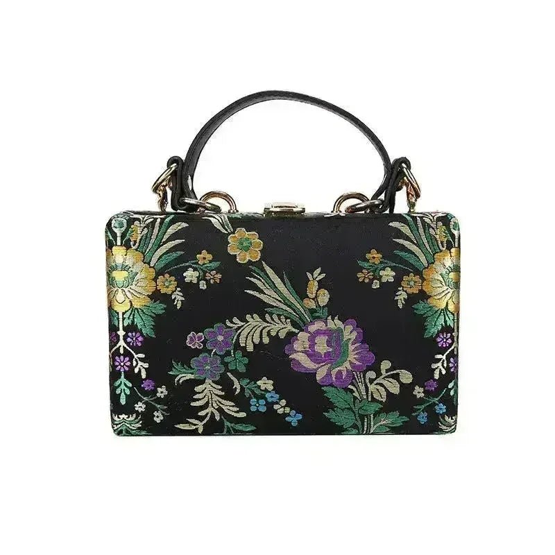Floral Satin Clutch & Crossbody Bag - Luzilly Bridal & Apparel
