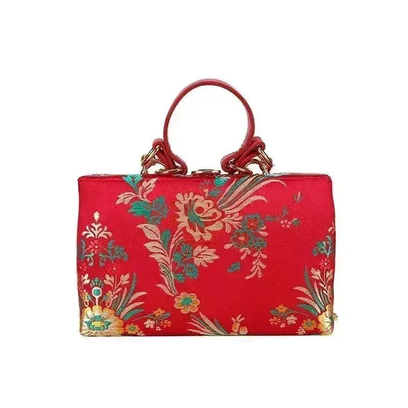 Floral Satin Clutch & Crossbody Bag - Luzilly Bridal & Apparel