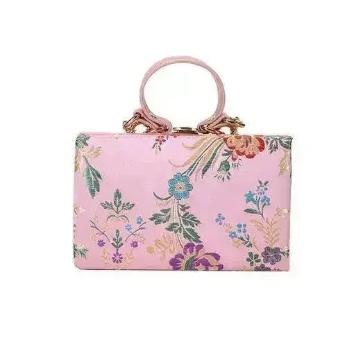 Floral Satin Clutch & Crossbody Bag - Luzilly Bridal & Apparel