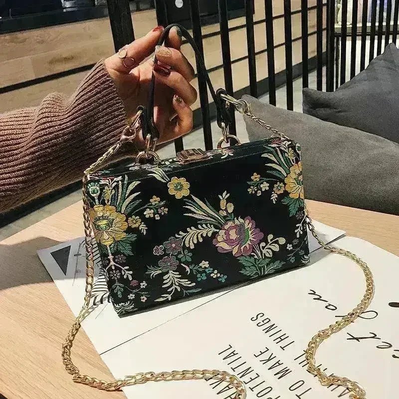 Floral Satin Clutch & Crossbody Bag - Luzilly Bridal & Apparel