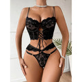 Floral Sheer Lace Push-Up Bra and Brief Set - Luzilly Bridal & Apparel