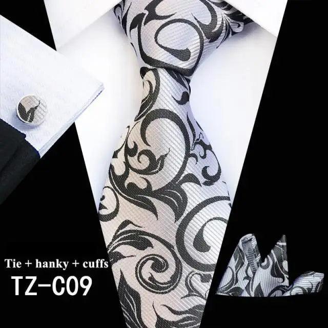 Floral Silk Necktie & Cufflink Set for Men - Luzilly Bridal & Apparel