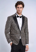 Flower Embroidered Pattern Black Men Party Blazer - Wessi - Luzilly Bridal & Apparel