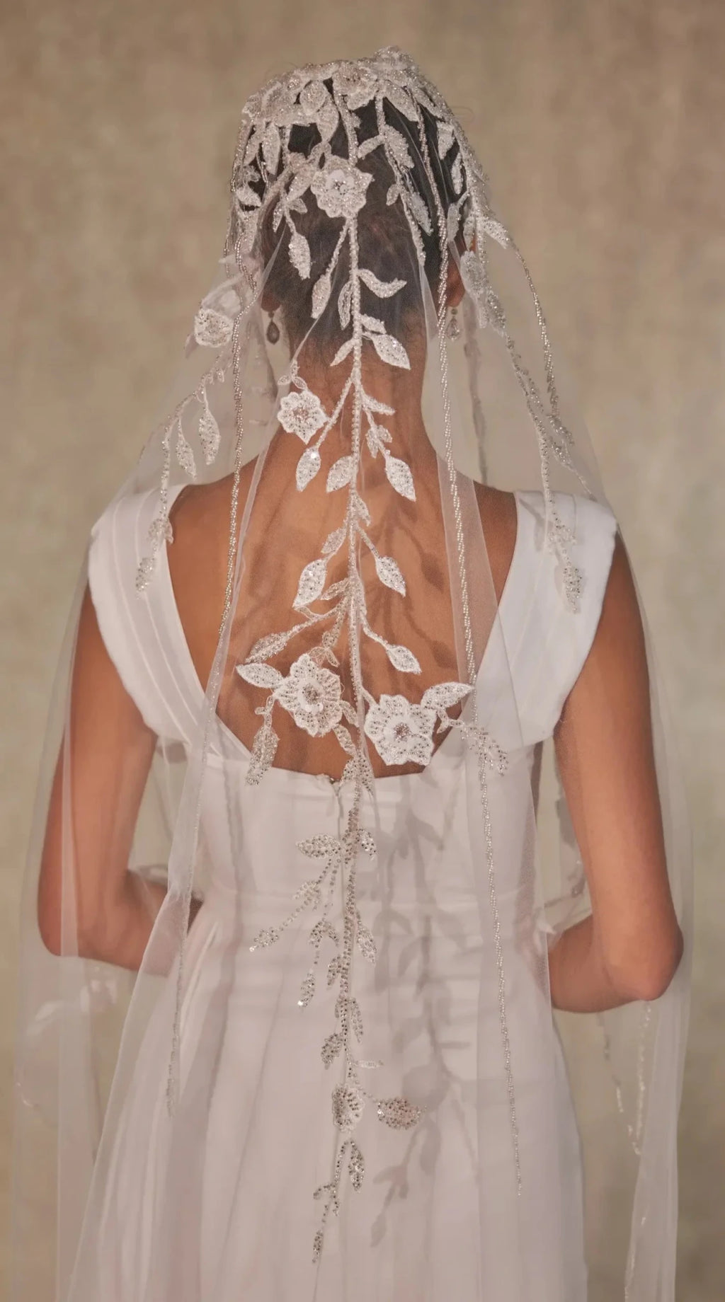 Flower Embroidered Wedding Veil - Luzilly Bridal & Apparel