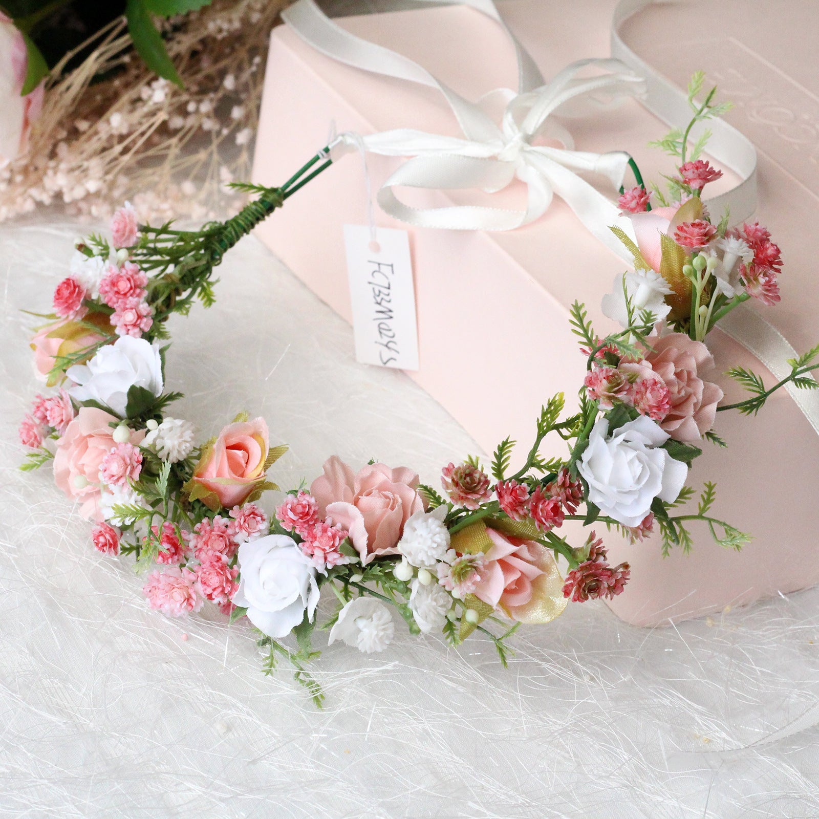 Flower garland headpiece simulation flower starry sky children's headband bride hair accessories photo shoot wearing flower garland female - Luzilly Bridal & Apparel