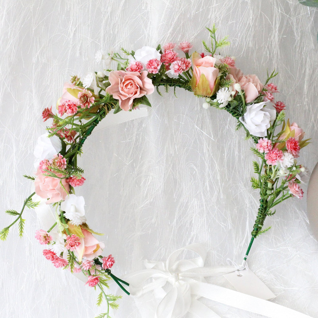 Flower garland headpiece simulation flower starry sky children's headband bride hair accessories photo shoot wearing flower garland female - Luzilly Bridal & Apparel