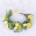 Flower garland headwear, forest style girl, sweet vacation, photography, hair accessories, simulated flowers, green leaves, flower garland - Luzilly Bridal & Apparel
