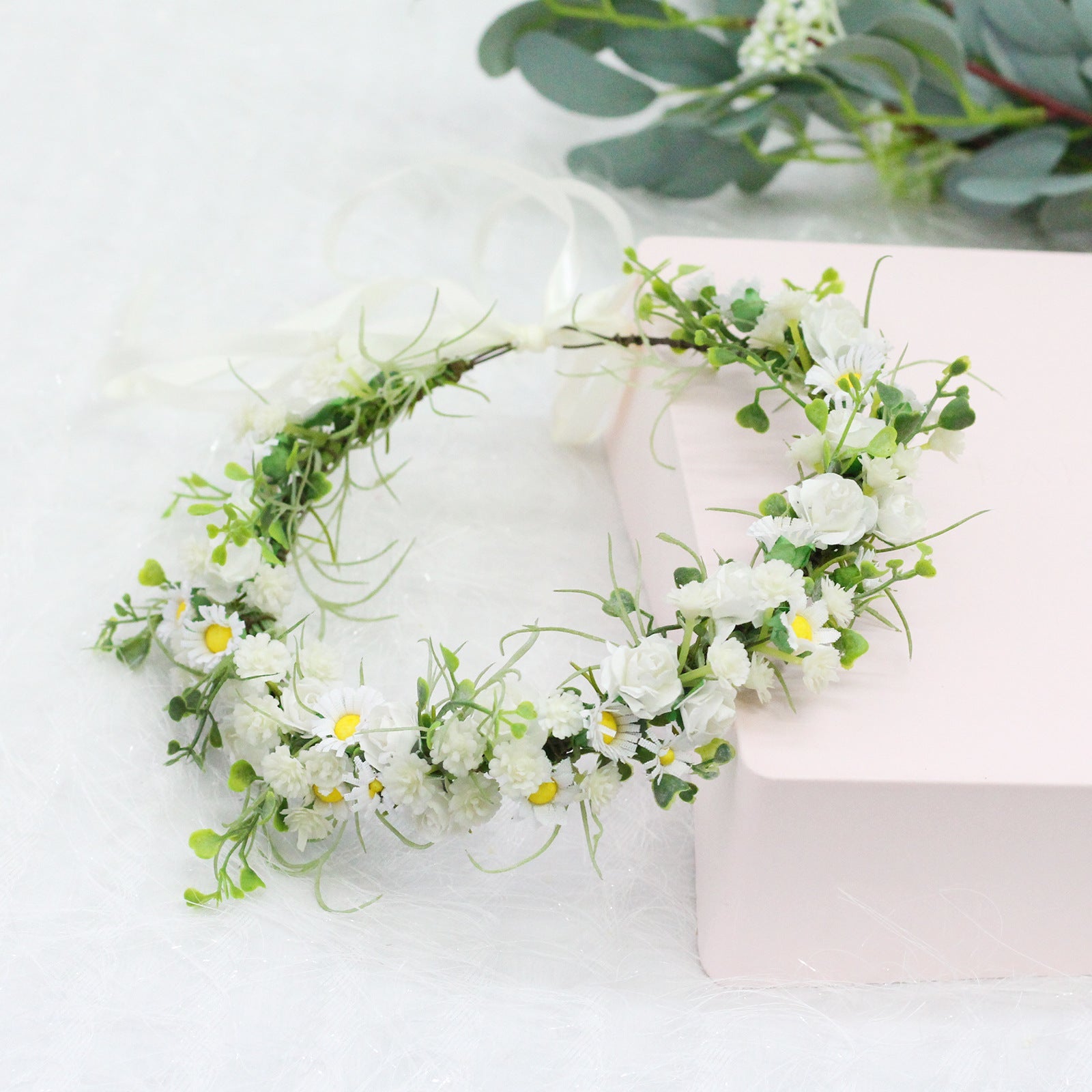 Flower garland headwear handmade daisy sky star vine flower crown wedding flower girl bridesmaid photo hair accessory girl - Luzilly Bridal & Apparel