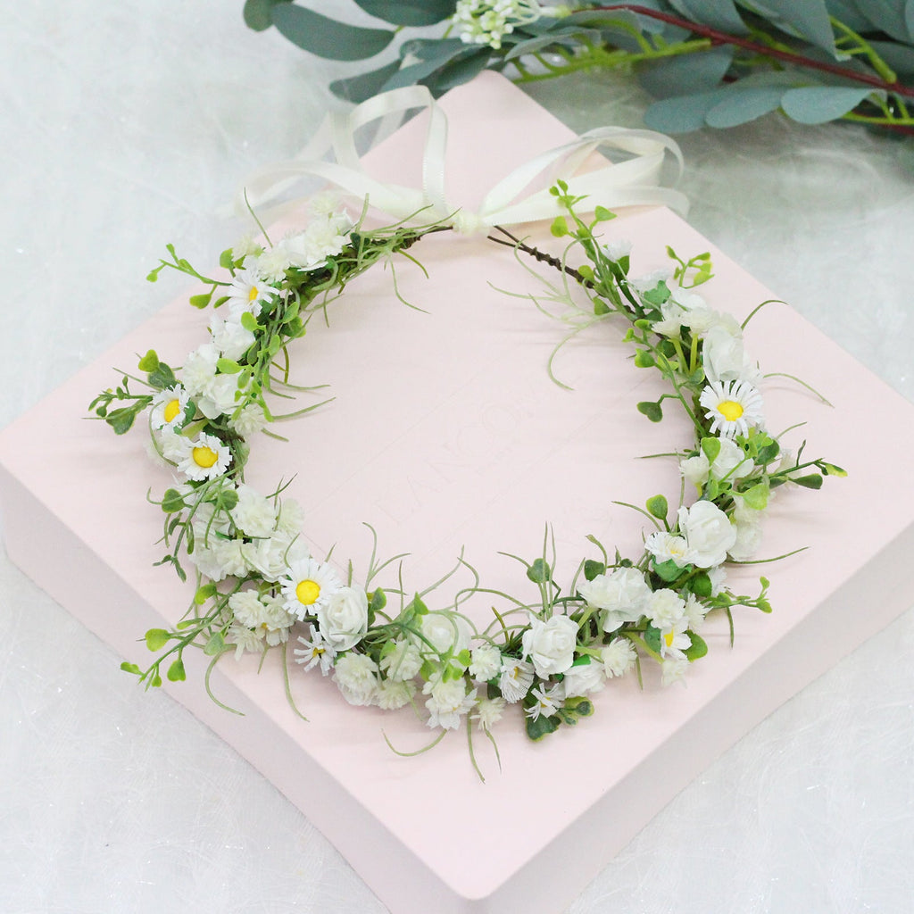 Flower garland headwear handmade daisy sky star vine flower crown wedding flower girl bridesmaid photo hair accessory girl - Luzilly Bridal & Apparel