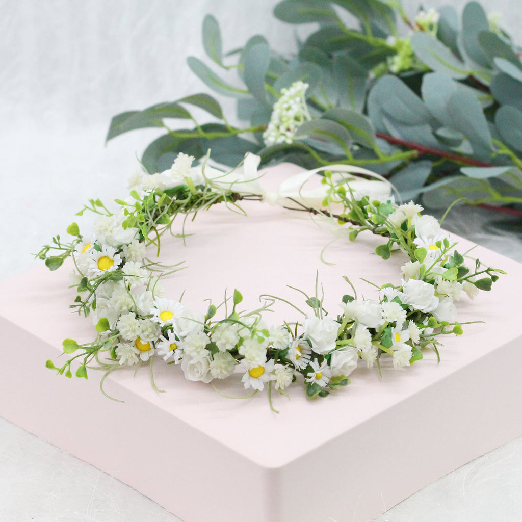 Flower garland headwear handmade daisy sky star vine flower crown wedding flower girl bridesmaid photo hair accessory girl - Luzilly Bridal & Apparel