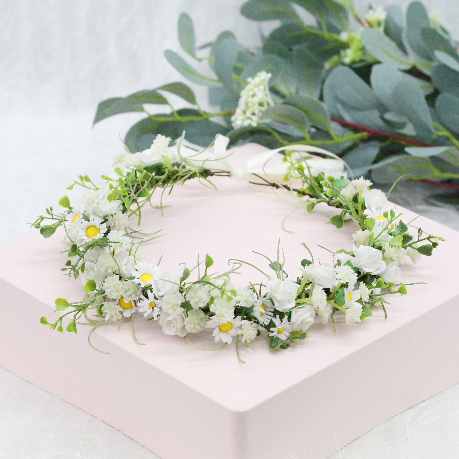 Flower garland headwear handmade daisy sky star vine flower crown wedding flower girl bridesmaid photo hair accessory girl - Luzilly Bridal & Apparel