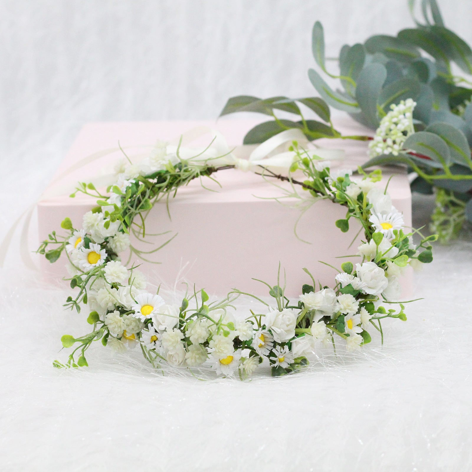 Flower garland headwear handmade daisy sky star vine flower crown wedding flower girl bridesmaid photo hair accessory girl - Luzilly Bridal & Apparel