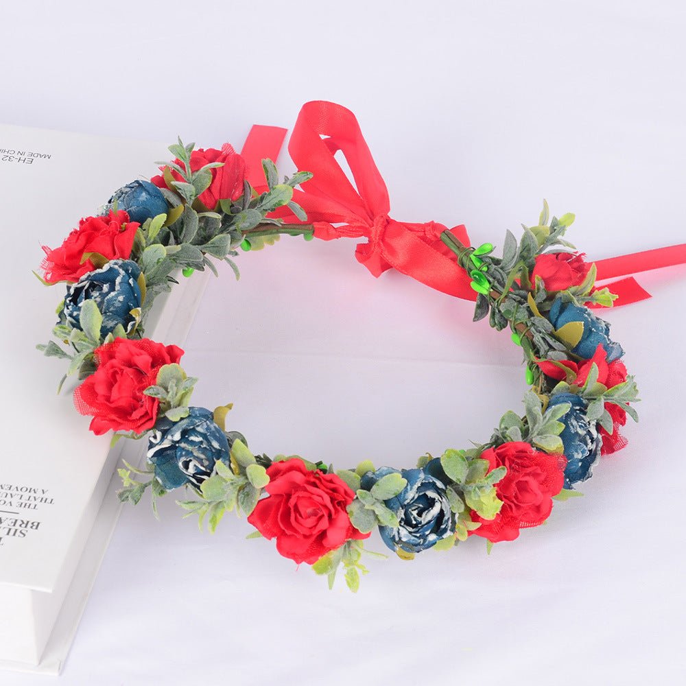 Flower garland super fairy bridal headpiece handmade simulation flower fairy headpiece wedding photography hair accessory - Luzilly Bridal & Apparel
