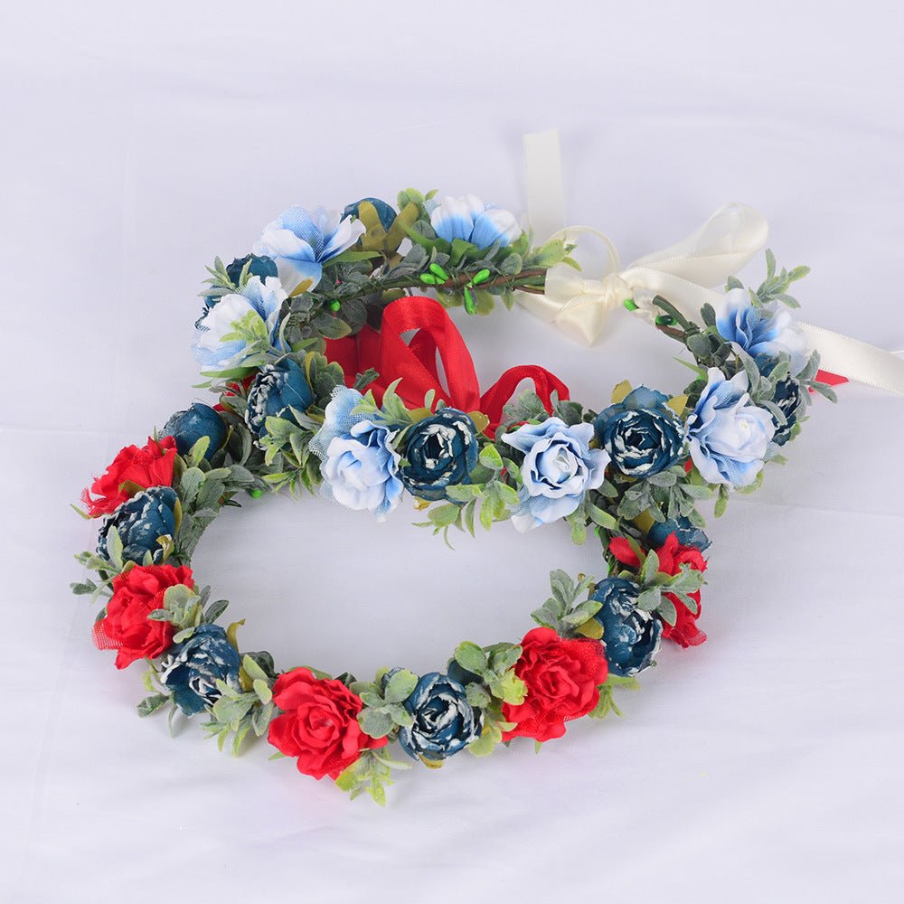 Flower garland super fairy bridal headpiece handmade simulation flower fairy headpiece wedding photography hair accessory - Luzilly Bridal & Apparel