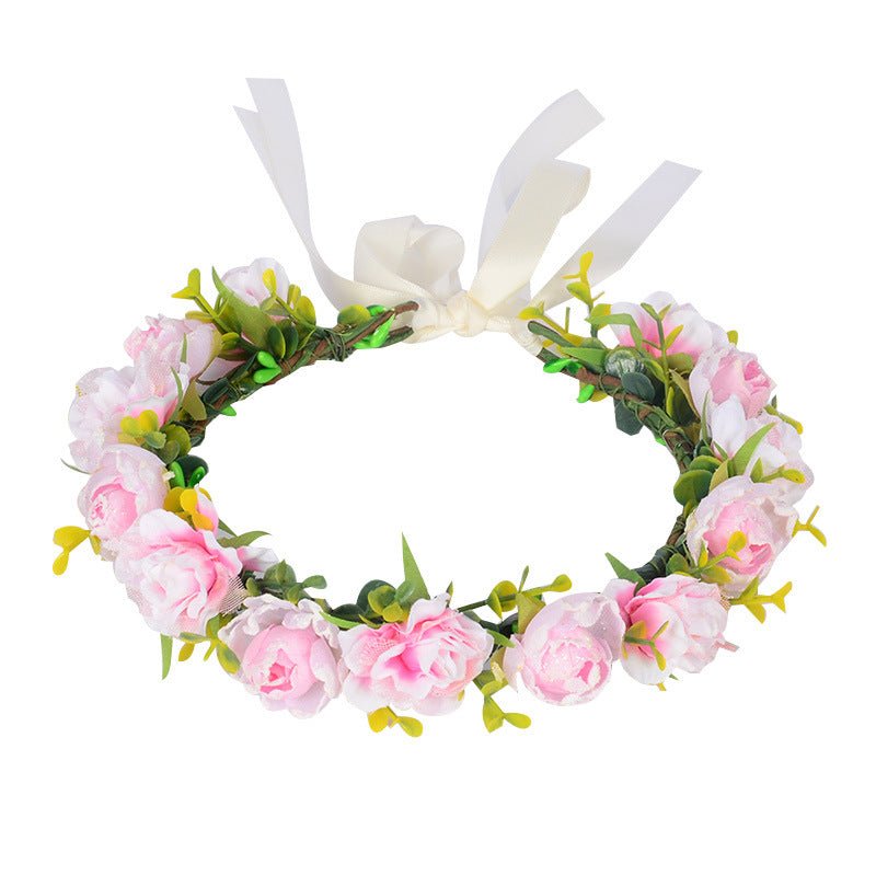 Flower garland super fairy bridal headpiece handmade simulation flower fairy headpiece wedding photography hair accessory - Luzilly Bridal & Apparel