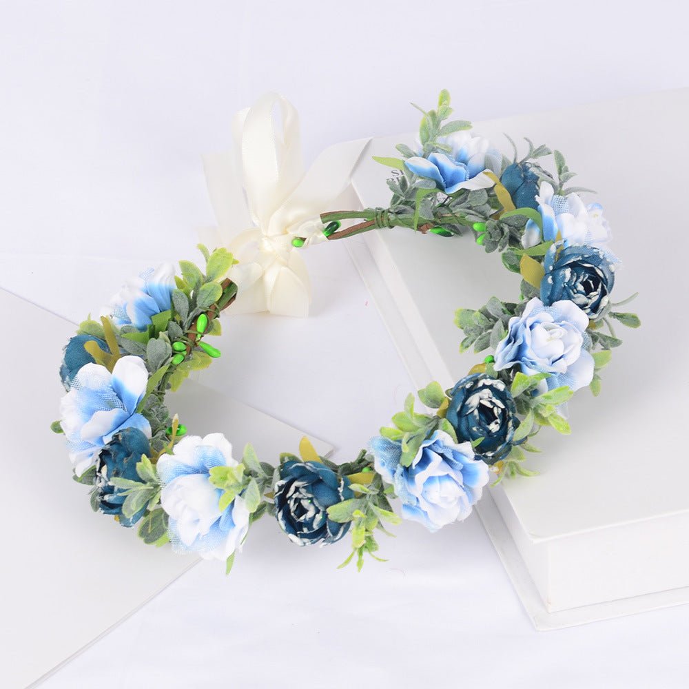 Flower garland super fairy bridal headpiece handmade simulation flower fairy headpiece wedding photography hair accessory - Luzilly Bridal & Apparel