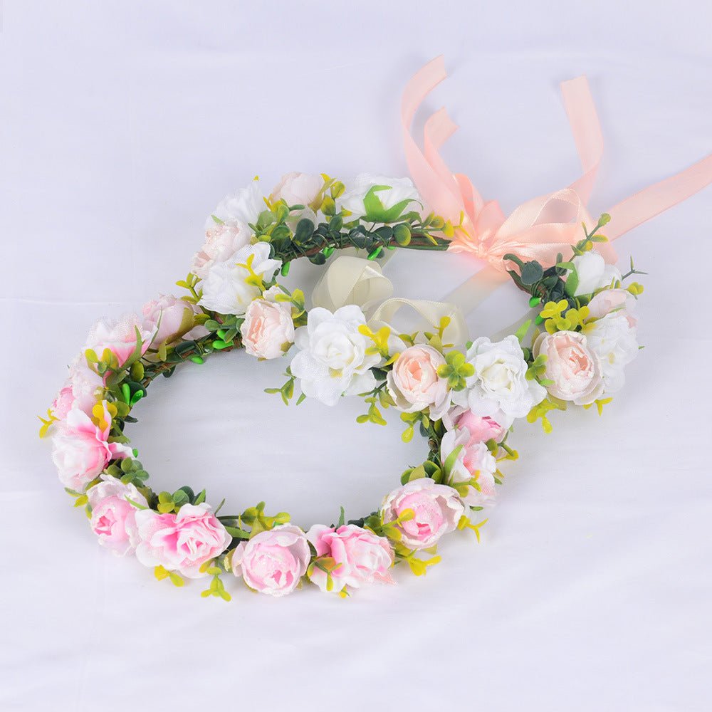 Flower garland super fairy bridal headpiece handmade simulation flower fairy headpiece wedding photography hair accessory - Luzilly Bridal & Apparel