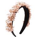 Flower Pearl Headbands Crystal Beads Embellishment Wide Hairbands Women Wedding Party Crown Tiara Gorgeous Hair Accessories For Women - Luzilly Bridal & Apparel