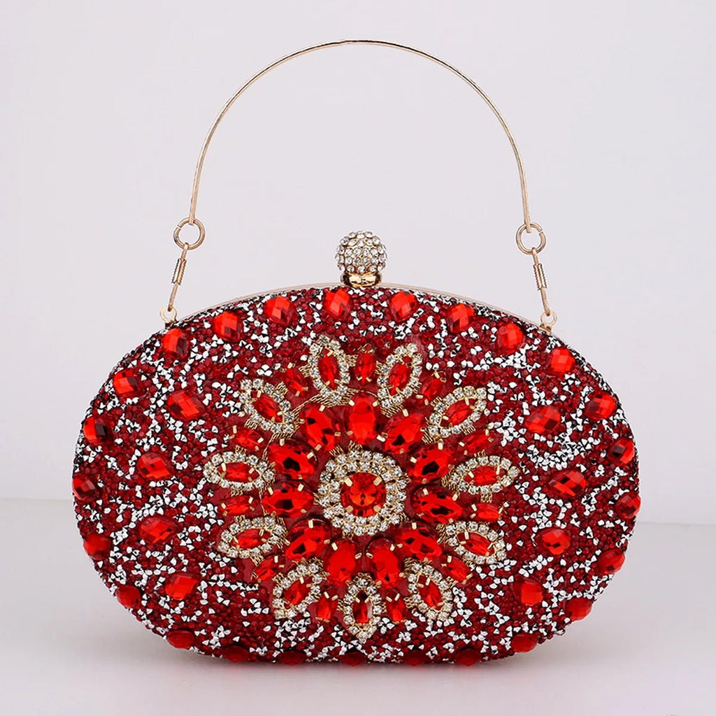 Flower Rhinestone Evening Clutch - Luzilly Bridal & Apparel