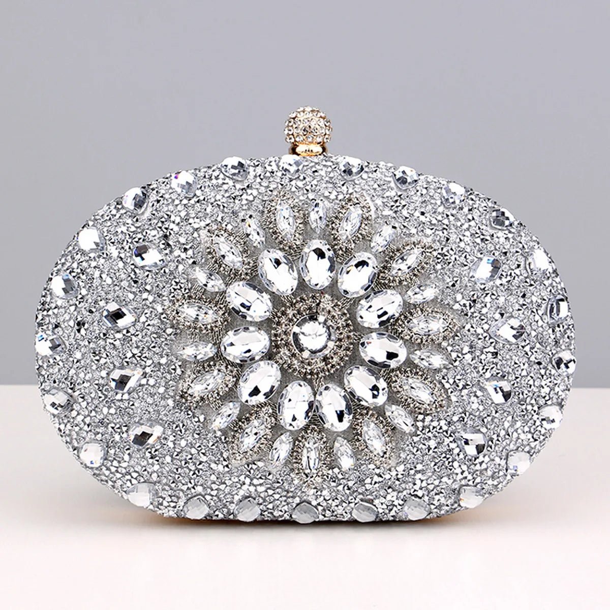 Flower Rhinestone Evening Clutch - Luzilly Bridal & Apparel