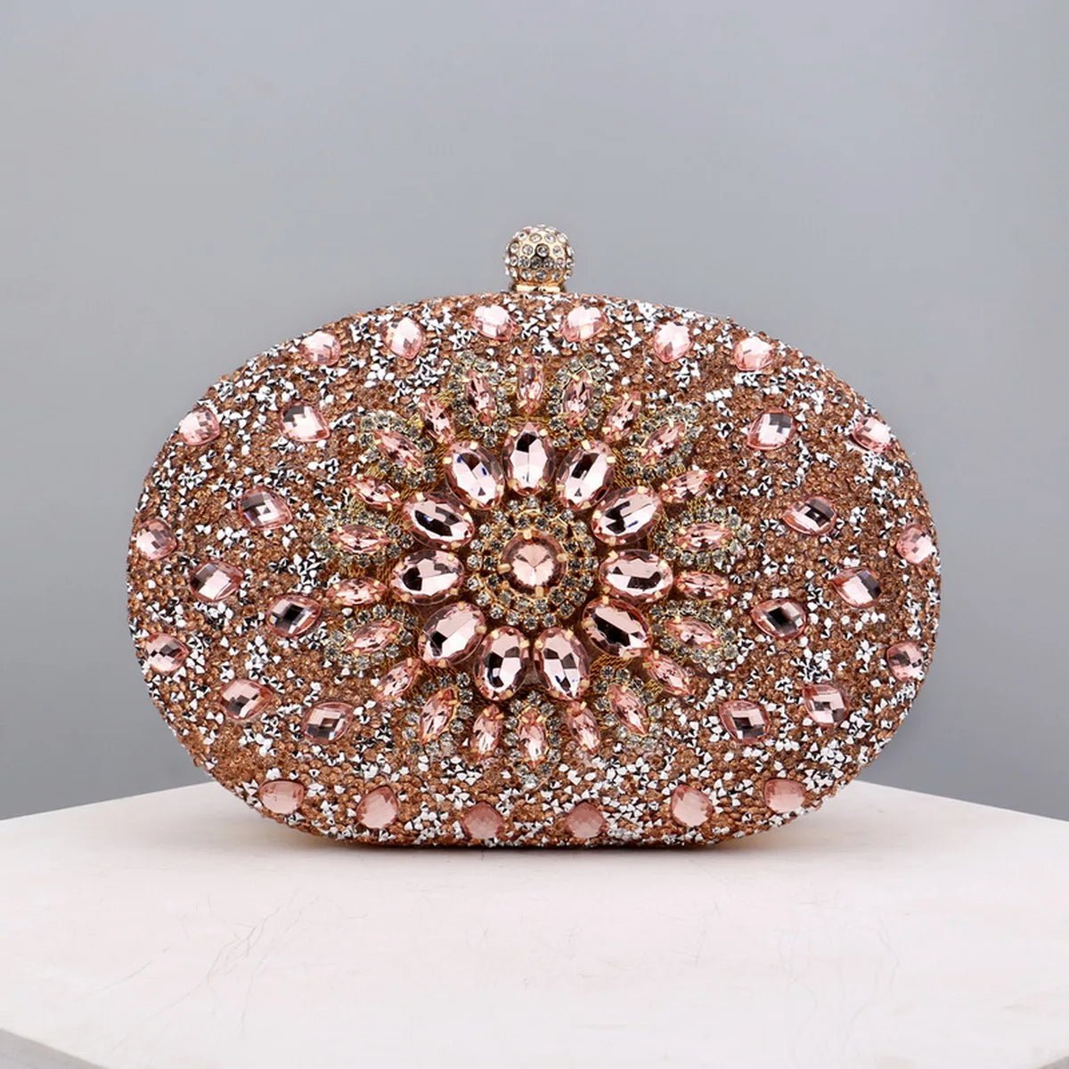 Flower Rhinestone Evening Clutch - Luzilly Bridal & Apparel