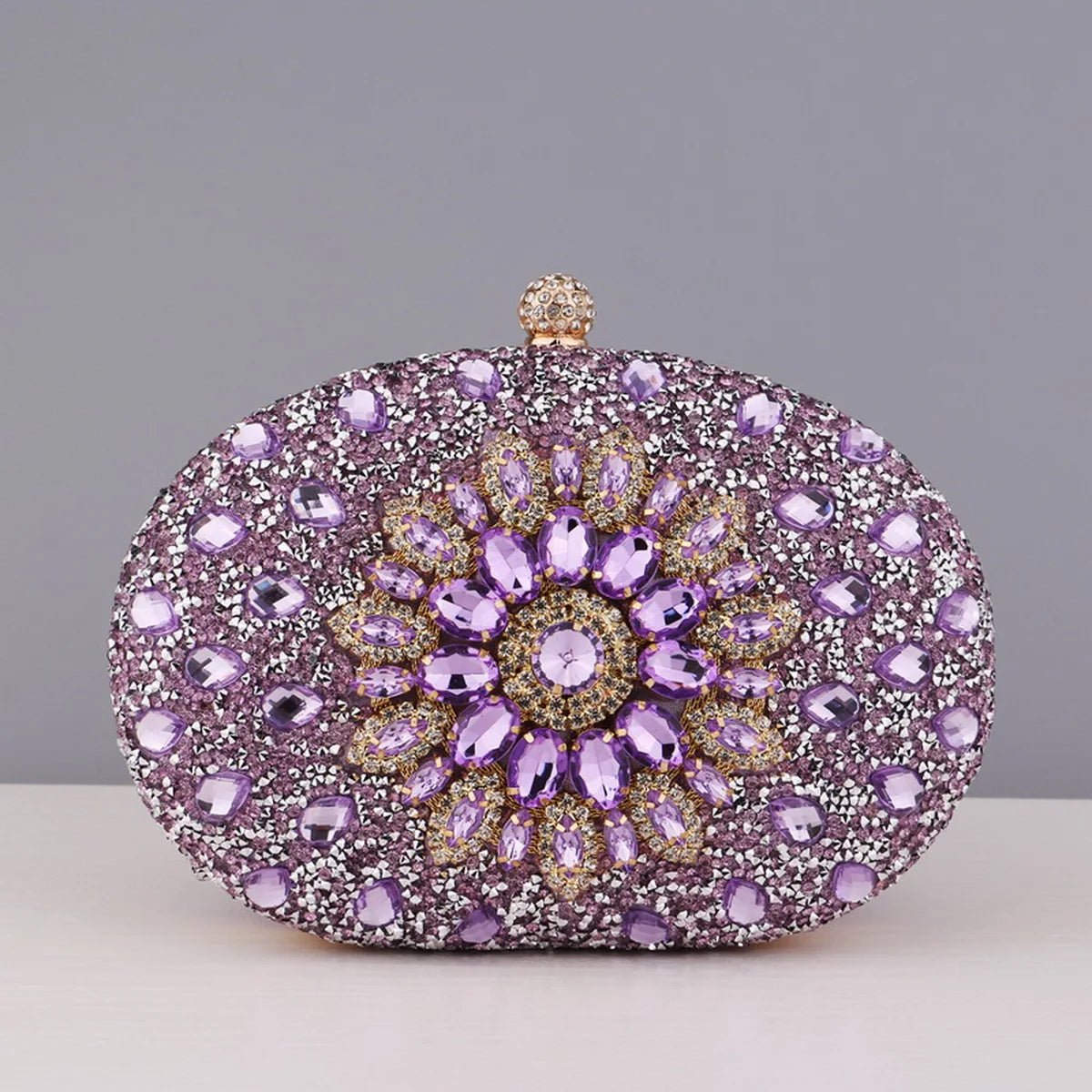 Flower Rhinestone Evening Clutch - Luzilly Bridal & Apparel