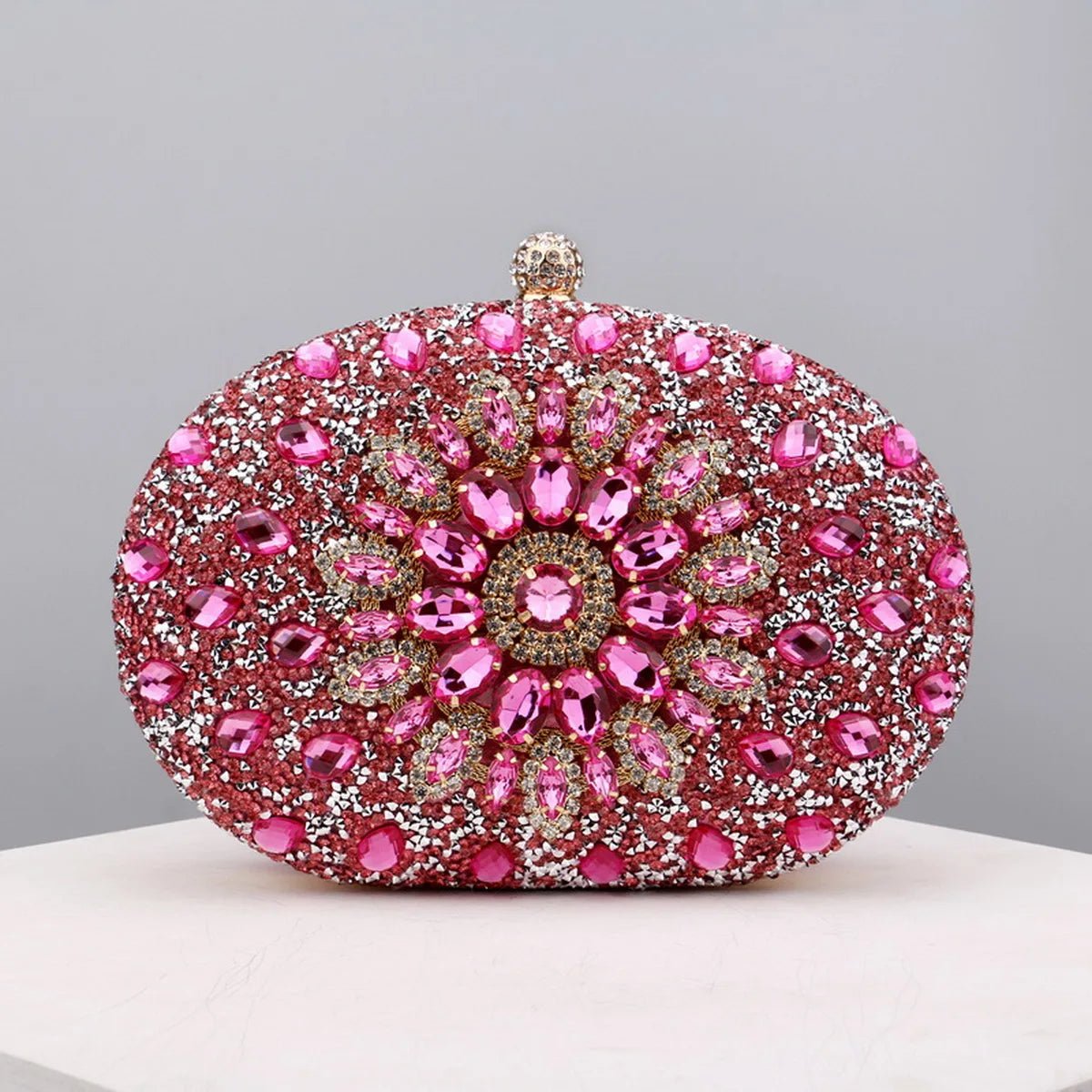 Flower Rhinestone Evening Clutch - Luzilly Bridal & Apparel